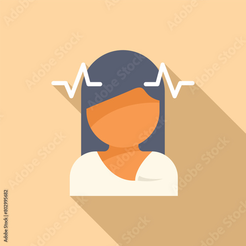 Mind concentration on meditation icon flat vector. Yoga balance. Harmony lifestyle