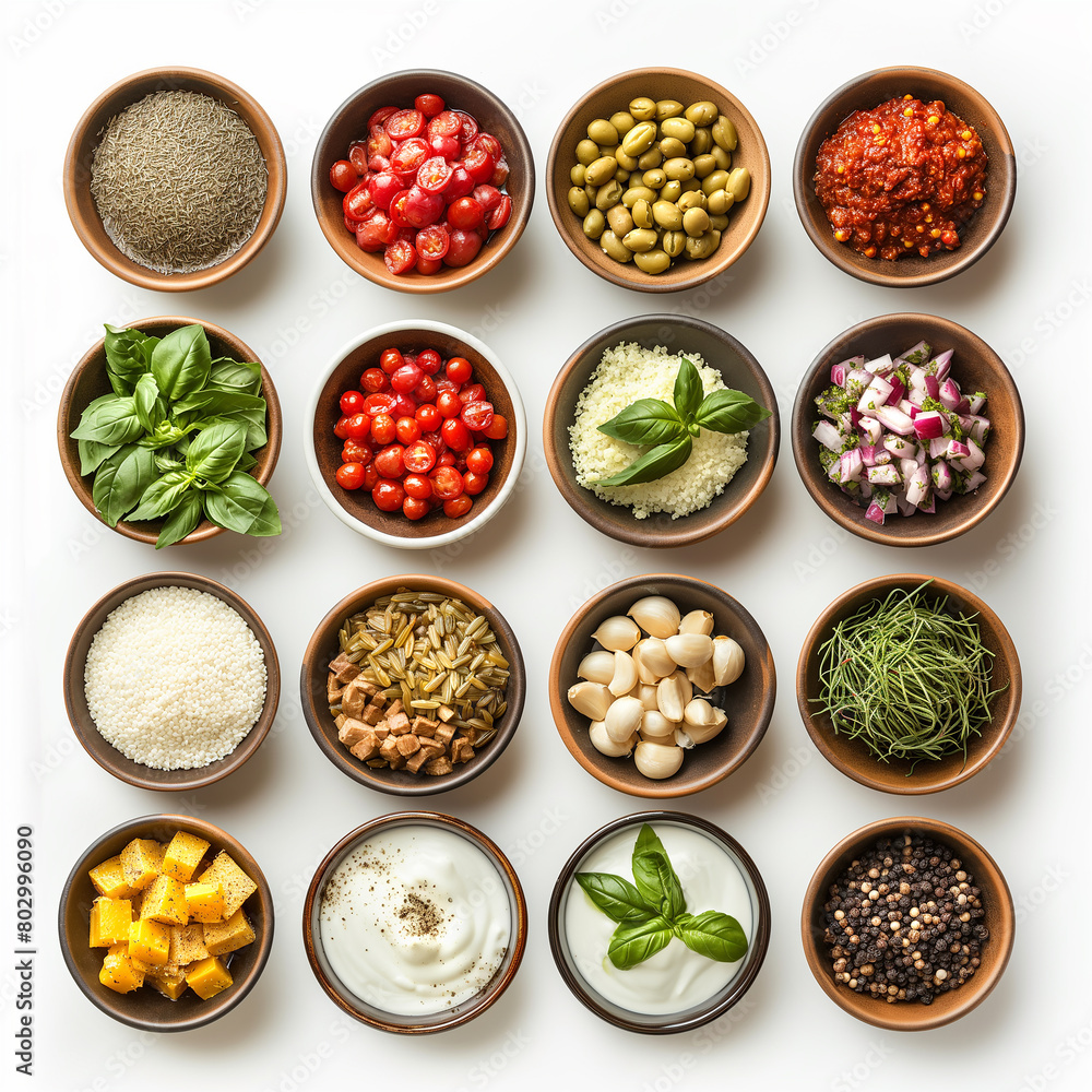 Ingredients top view Ingredients top view