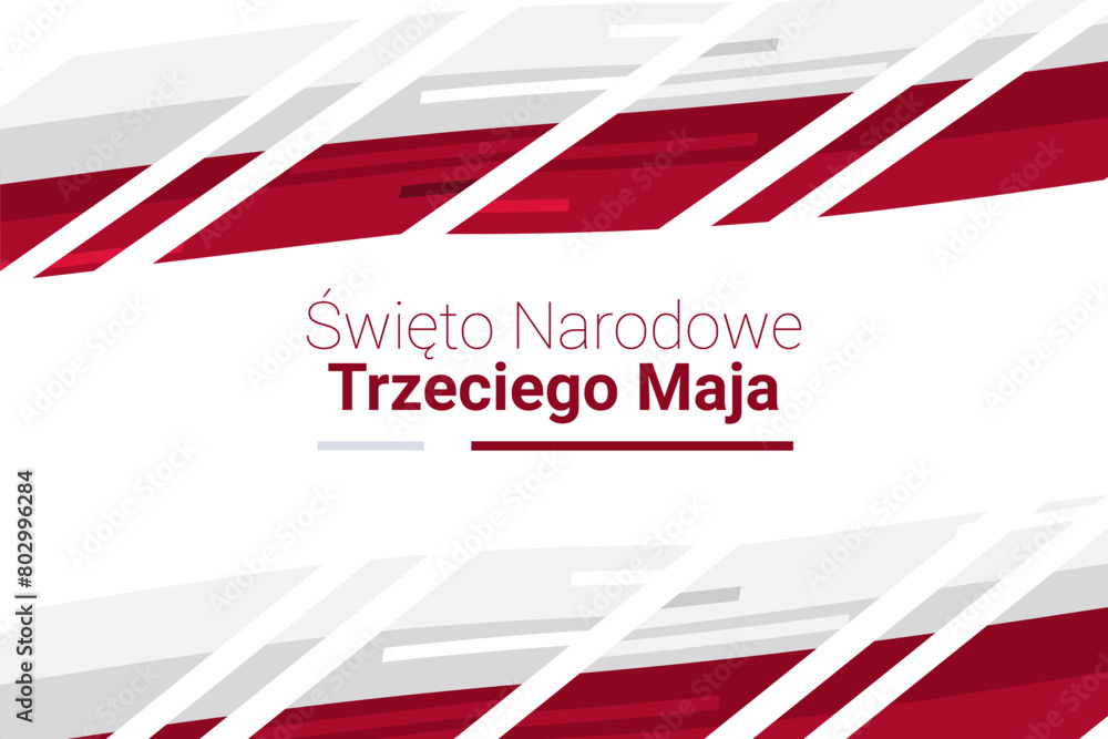 Translation: Third May National Day. Happy National Day of Poland vector illustration. Suitable for greeting card, poster and banner. Translation: Third May National Day. Happy National Day of Poland vector illustration. Suitable for greeting card, poster and banner.