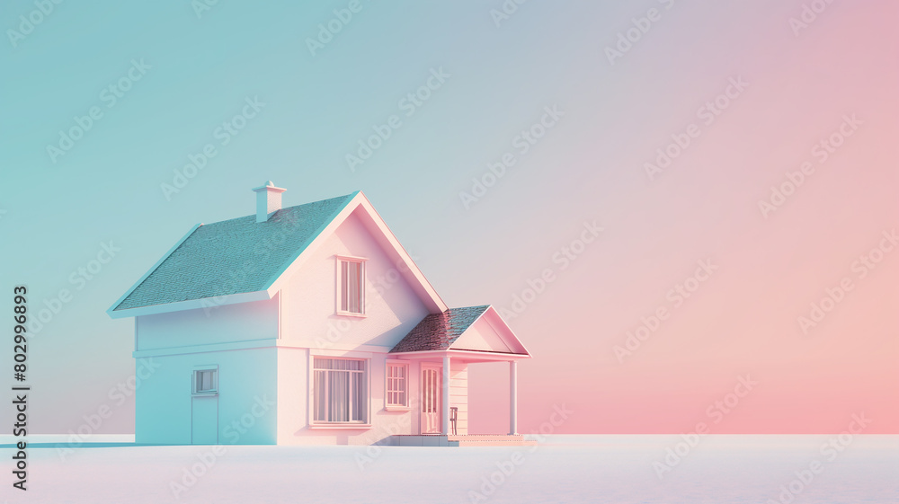 single house on the soft background single house on the soft background