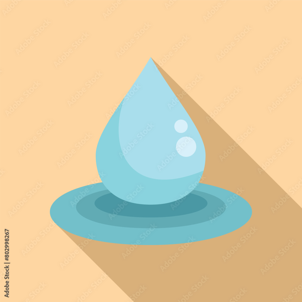 Fototapeta premium Water drop meditation icon flat vector. Nature harmony. Wave concept