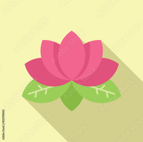 Lotus flower spiritual practice icon flat vector. Zen meditation. Deep love feel