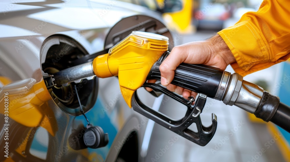 Gas filling station banner for petrol, gasoline, diesel, and benzene with copy space background Gas filling station banner for petrol, gasoline, diesel, and benzene with copy space background