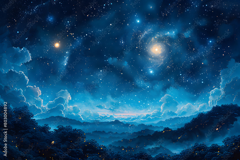 Fototapeta premium Stellar Canvas: Whispers of Celestial Magic