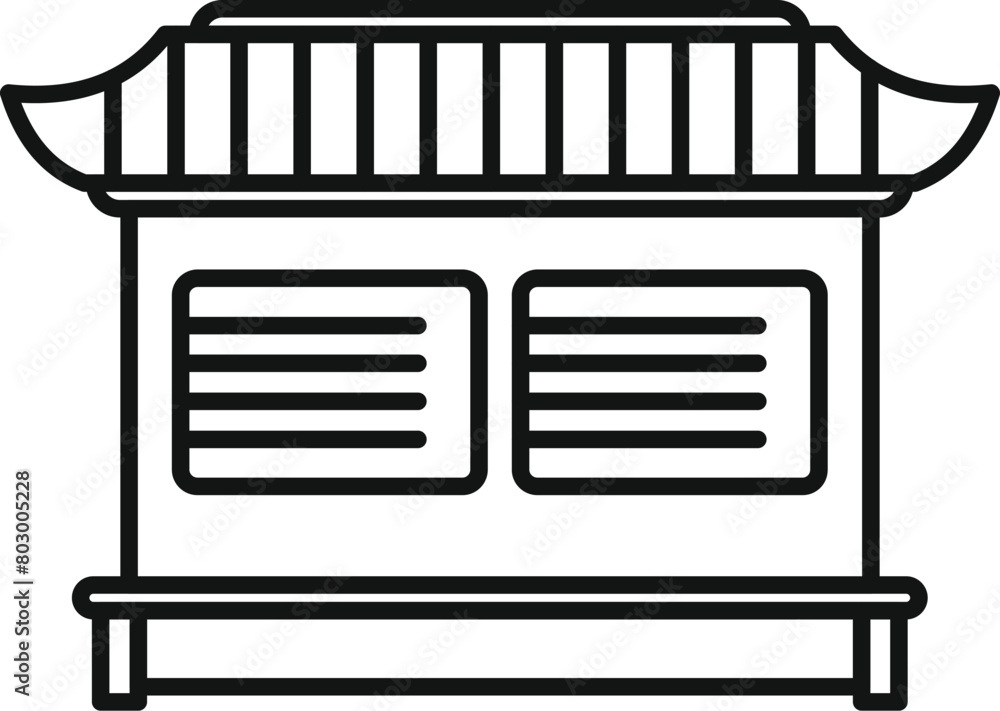 Asian meditation house icon outline vector. Traditional architecture. Zen building Asian meditation house icon outline vector. Traditional architecture. Zen building
