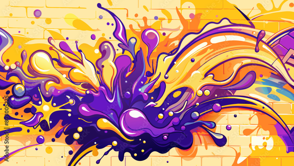 Vibrant Color Explosion on Abstract Graffiti Background