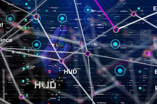 Wallpaper Mural Neural network 3D illustration. Big data and cybersecurity - 3d Torontodigital.ca