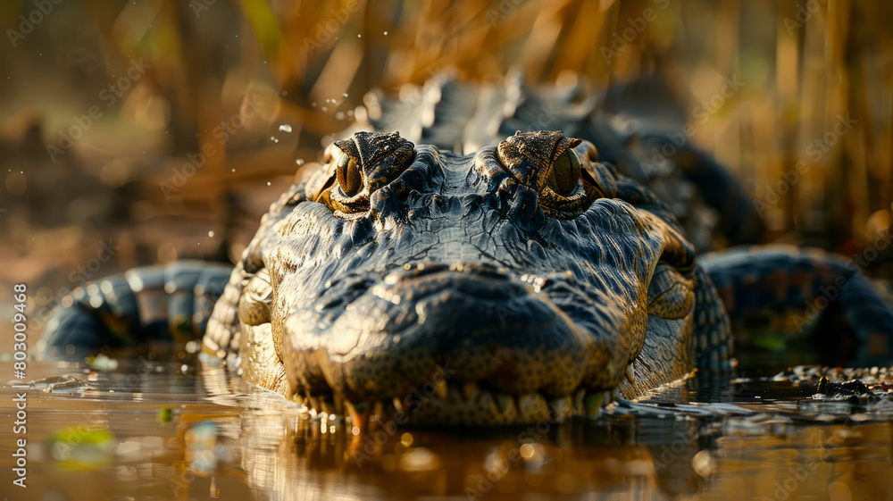 Fototapeta premium Alligator eyes above water