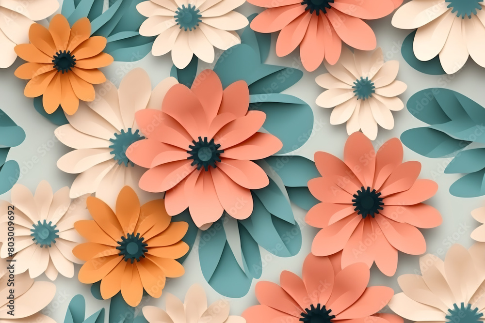 Close up of a bouquet of pink and blue pastels colors paper flowers on a white background Close up of a bouquet of pink and blue pastels colors paper flowers on a white background