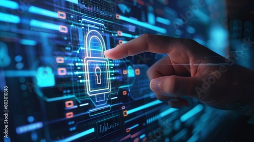 Develop locking mechanisms for secure operations, enhancing cyber privacy and secure cloud access with a holographic representation of security management abstraction.