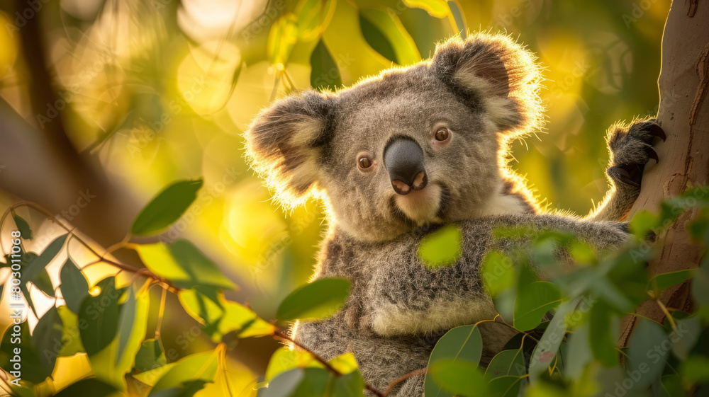 Obraz premium Koala in a eucalyptus tree