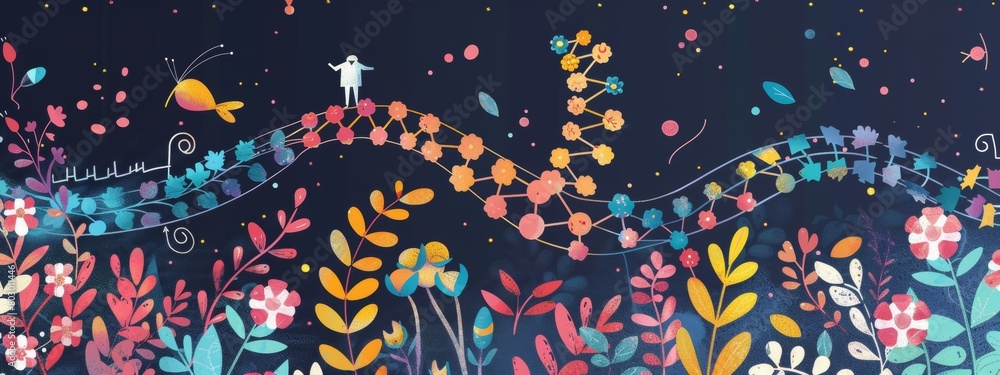 Infographics explaining the principles of genetics. Infographics explaining the principles of genetics.