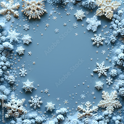 Snowflake Serenity: Minimalist Winter Illustration for Designers
