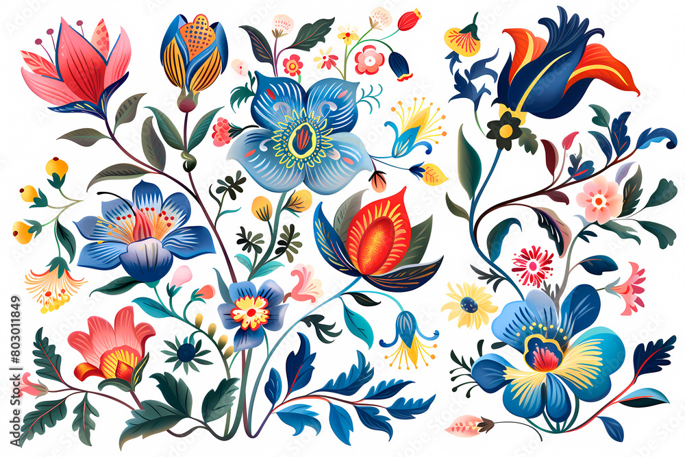 Obraz premium Composition of flowers in nordic Scandinavian style 