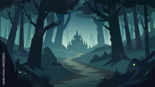 The dark forest was a place of dread the whispering shadows within causing even the bravest of travelers to quicken their pace..