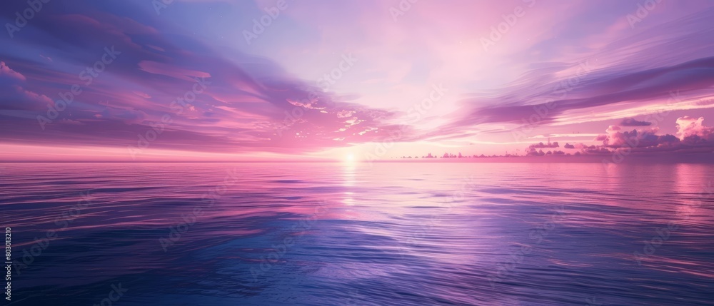 A beautiful sunset over a calm sea A beautiful sunset over a calm sea