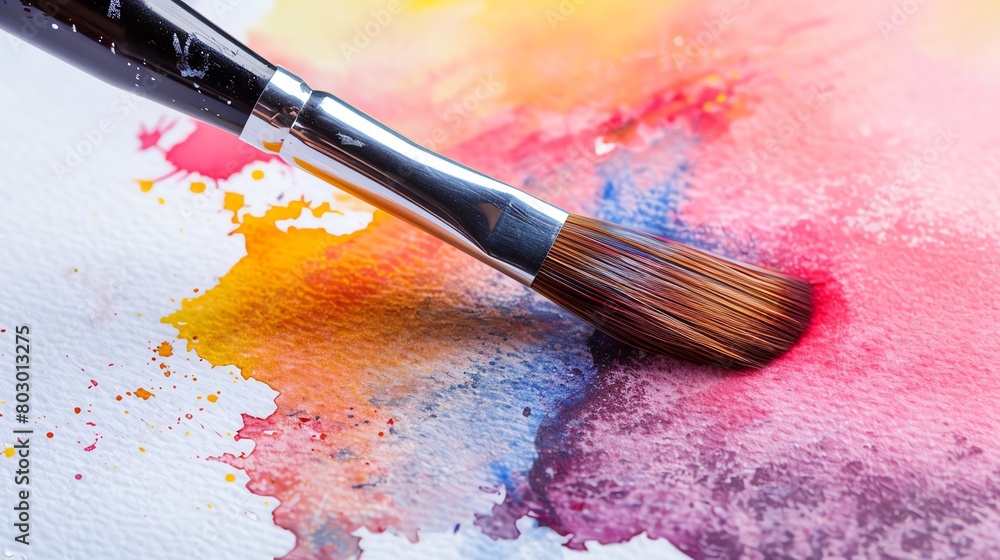 Obraz premium Illustrate the versatility of a round watercolor brush with delicate lines and bold strokesWater color, hand drawing