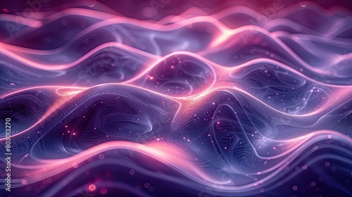 Dark purple and blue glossy wallpaper with abstract shapes. Glowing wavy texture