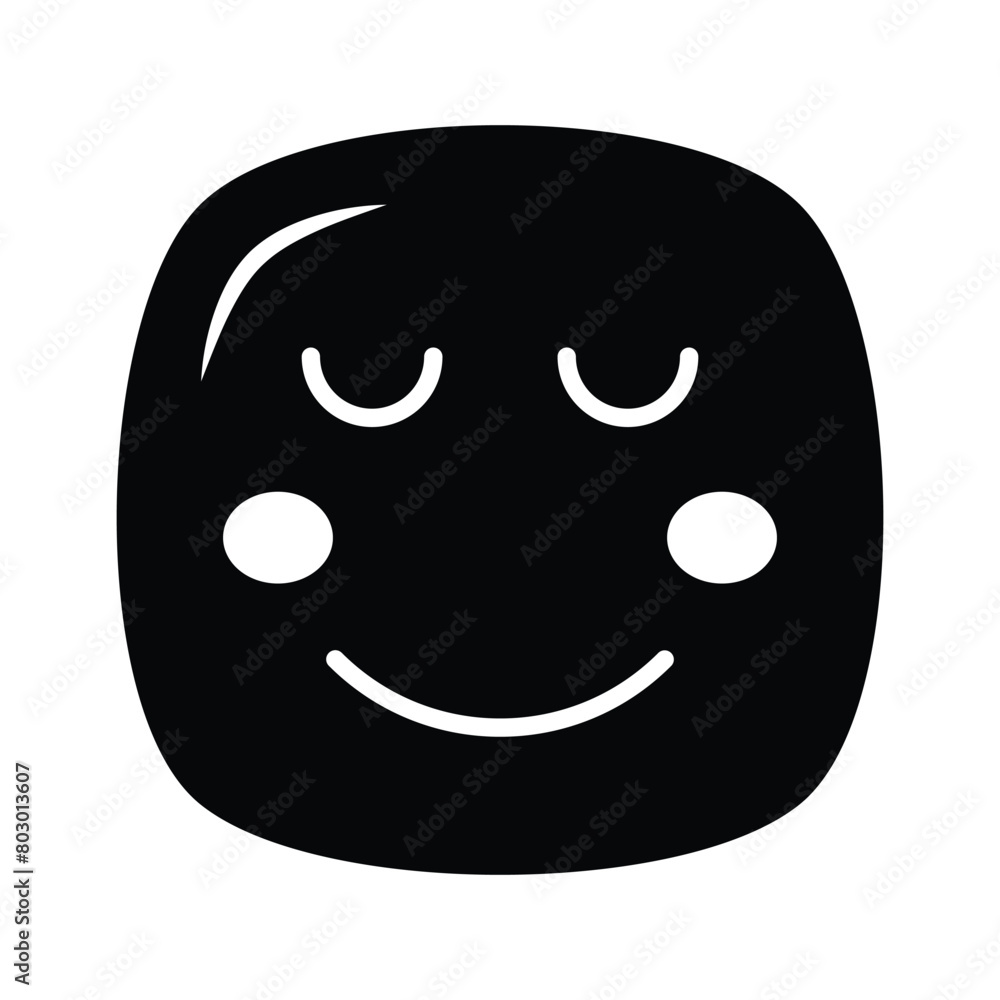 Calm face emoji icon, proud, cool expressions vector design Calm face emoji icon, proud, cool expressions vector design