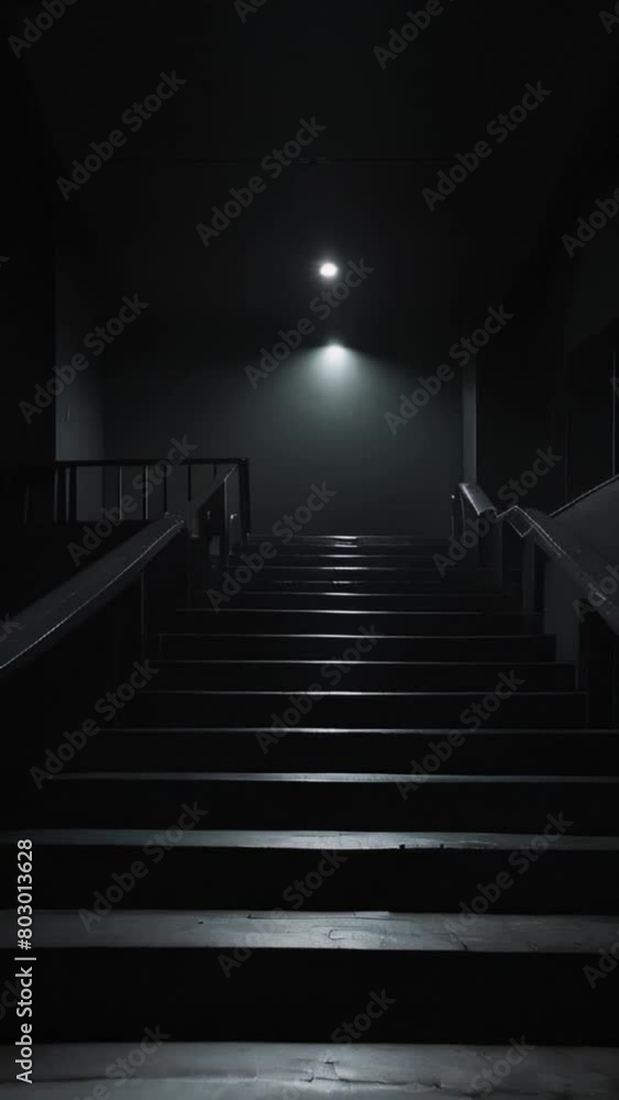 Stairway to a hall room with a light bulb generative AI Stairway to a hall room with a light bulb generative AI