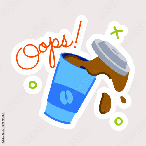 Latest flat sticker of coffee spill 
