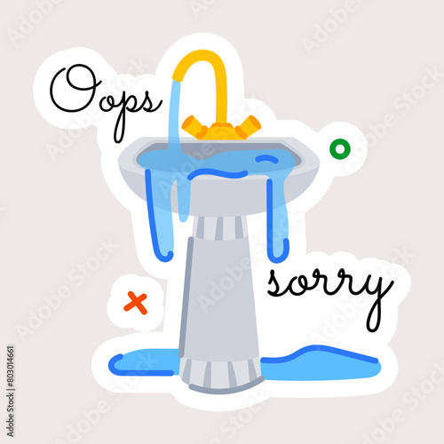 Latest flat sticker of clogged basin 