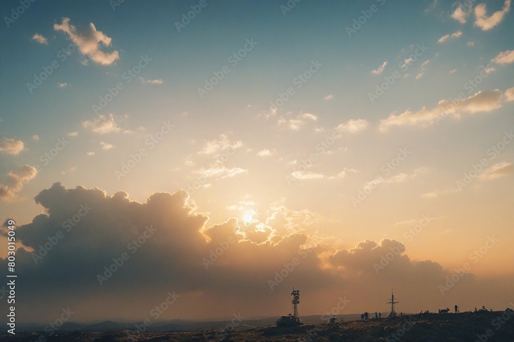 Obraz premium sunset over the city