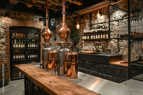 A distillery tour showcases the artisanal process of making vodka - focusing on distillation techniques and the importance of purity photo