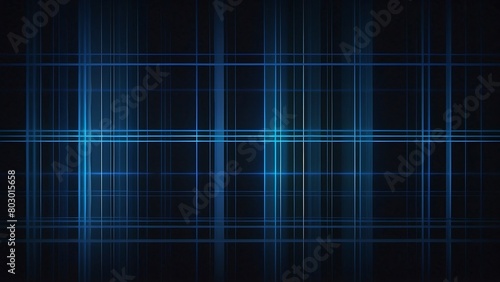 Futuristic blue technology grid background design with glowing lines. 3D render