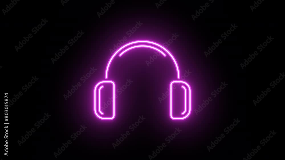 Neon headphones icon animation, color flicker. Glowing neon headphones sign, looped color blink animation. Dj earphones, game headset, listen music and podcast, playlist. Magenta, yellow, azure, green Neon headphones icon animation, color flicker. Glowing neon headphones sign, looped color blink animation. Dj earphones, game headset, listen music and podcast, playlist. Magenta, yellow, azure, green