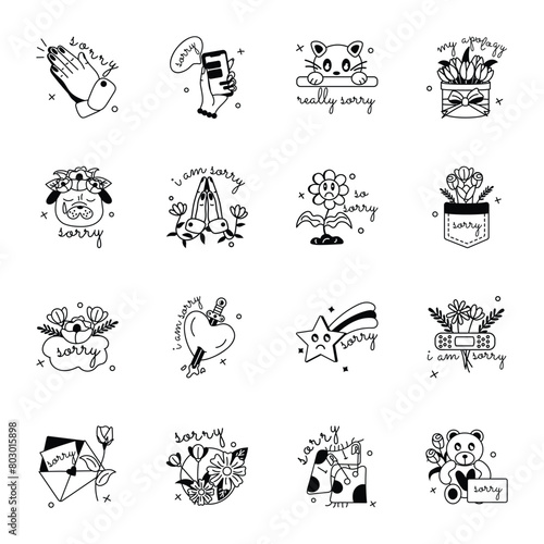 Latest Collection of Apology Glyph Stickers