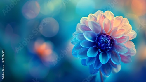 A blue flower with a blue stem photo