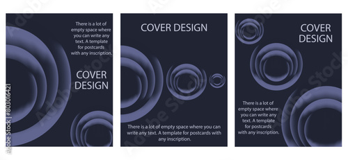Set Corporate brand book Cover Desing with trend Velvet Gradient circles. Dark Future Dusk 2025 color Posters Collection. Vector can used card Cover Design Template. EPS 10