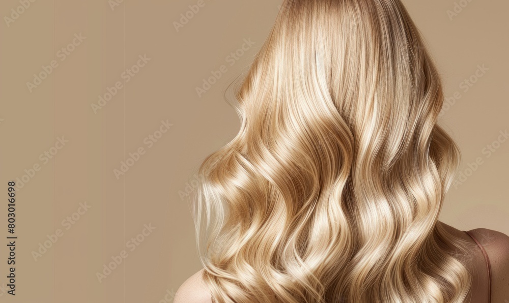A beautiful blonde woman with long, wavy hair styled in an elegant half-up hairstyle A beautiful blonde woman with long, wavy hair styled in an elegant half-up hairstyle