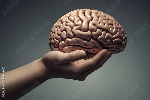 hand with brain, human intelligence, brain, mind, mental problem, mental health cost, psychology cost, research cost, human mind, investment in mental health, brain intervention