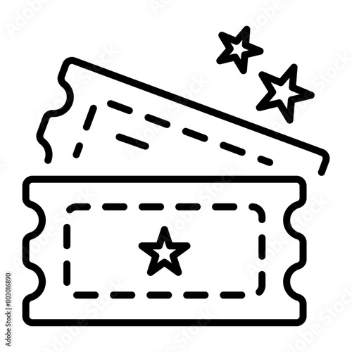 Grab this linear icon of tickets 