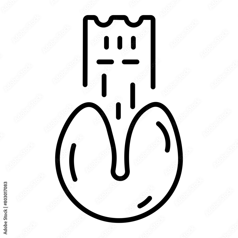 Premium line style icon of a surprise ticket Premium line style icon of a surprise ticket