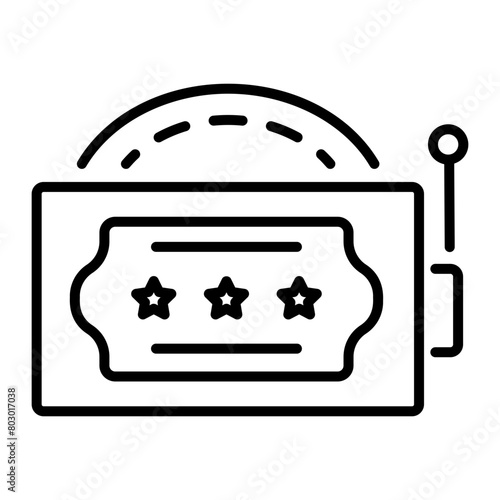 Grab this linear icon of a casino ticket 