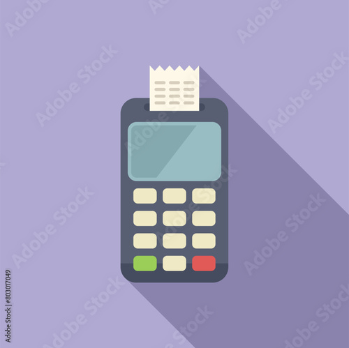 Pos terminal icon flat vector. Finance sale shopping. Money device