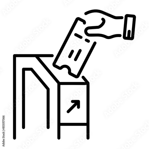 Download this line style icon of a ticket gate 