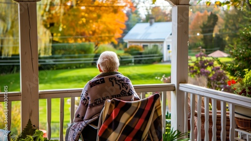 Senior Woman Relaxing on Porch