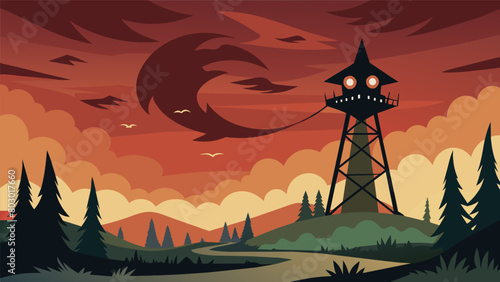 The once peaceful countryside was now plagued with a constant stream of fear emanating from the ominous broadcast tower that loomed over it..