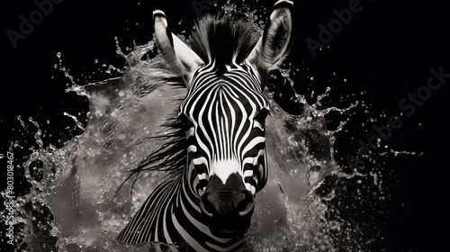 zebra with water