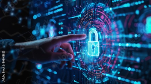 Implement security software within a tech-rich environment, using secure gateway holograms and digital management strategies to bolster cyber defense. © Leo