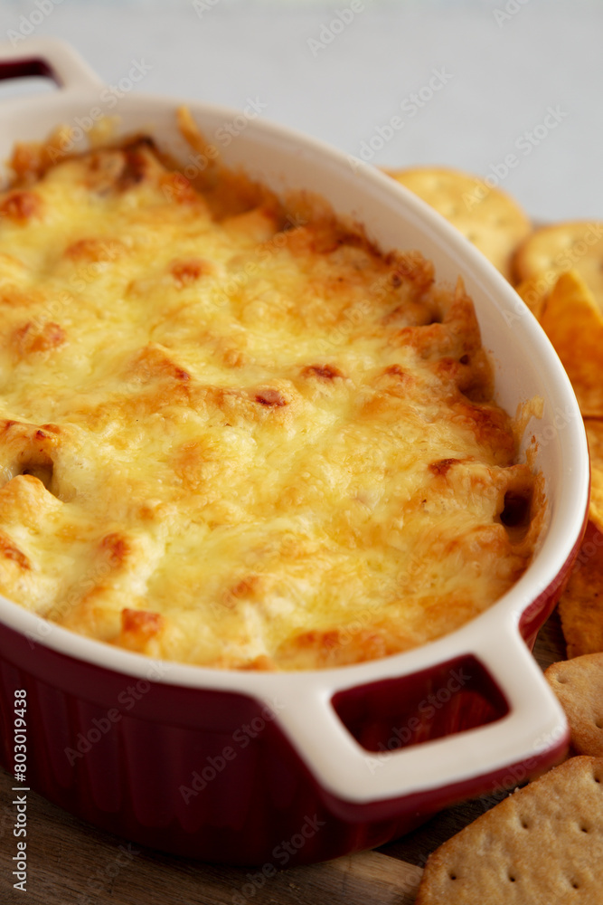 Homemade Piri Piri Chicken Dip, side view. Homemade Piri Piri Chicken Dip, side view.