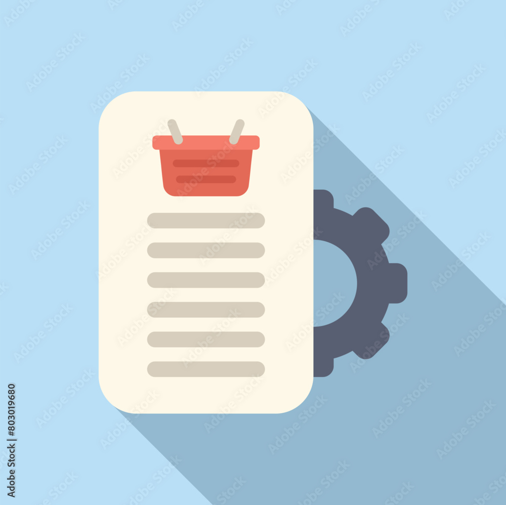Online shopping gear support icon flat vector. Service commerce. Sale market Online shopping gear support icon flat vector. Service commerce. Sale market