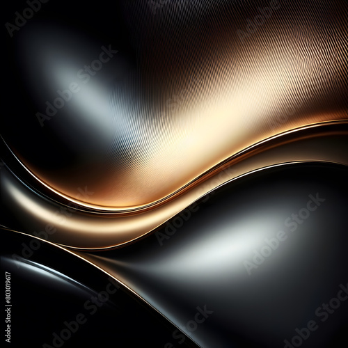 Gold to Black Gradient Background photo