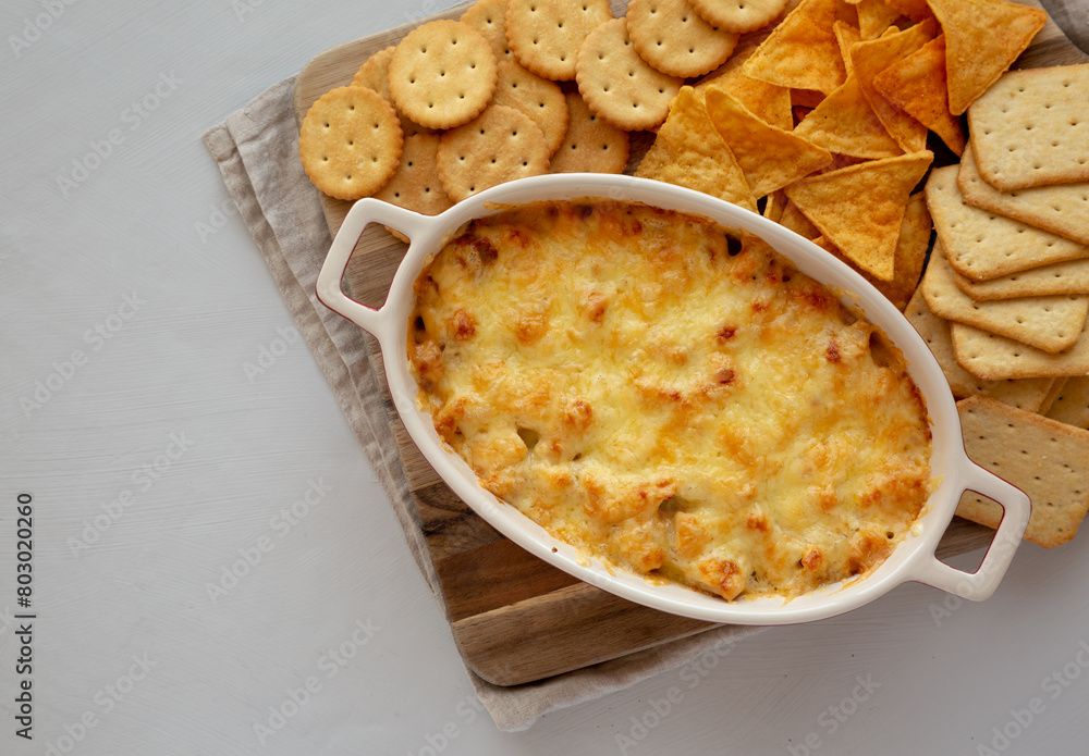 Homemade Piri Piri Chicken Dip, top view. Copy space. Homemade Piri Piri Chicken Dip, top view. Copy space.