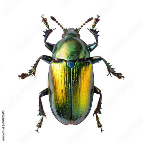 top view of a shiny beetle isolated on a white transparent background © CrazeePixelINC