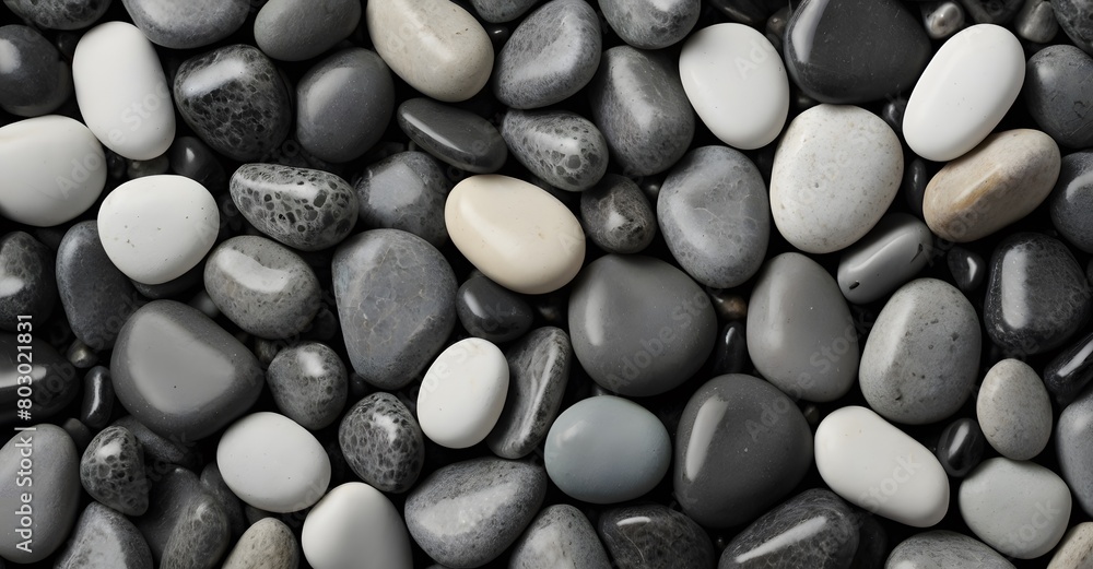 black and white beach stones background. Colorful pebbles texture wallpaper. Beautiful, seamless pattern black and white beach stones background. Colorful pebbles texture wallpaper. Beautiful, seamless pattern